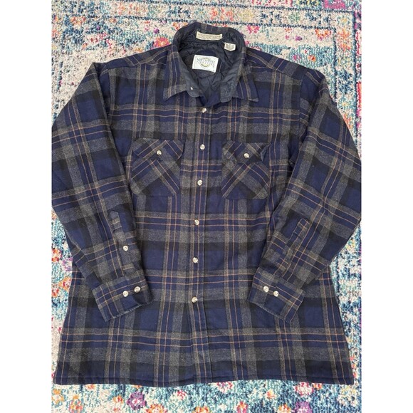 Vtg Wool Northwest Territory Men's Flannel 90's Grunge Plaid Shacket XL Worker - Picture 2 of 6